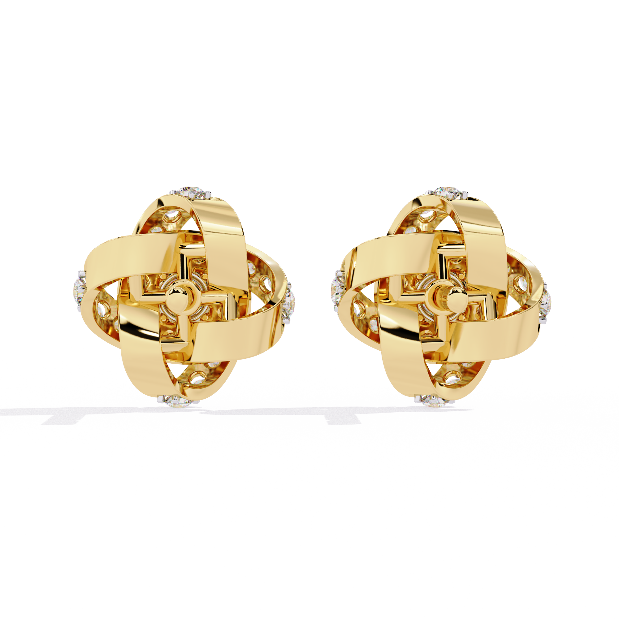 Buy 0.88ct Natural Diamond Knot Earrings | Solitairekart